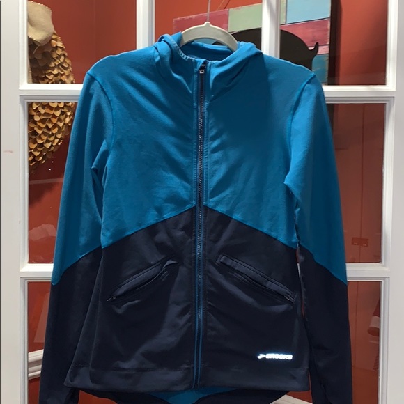 brooks running jacket blue